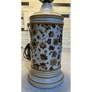 Vintage  MCM Ceramic Floral Chintz Lamp.  Grannycore